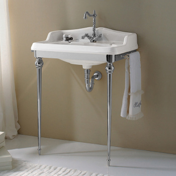 3SC Consolle Консоль Boheme 85х54хh104см, с раковиной LA01, сифоном и полотенцедердателями, напольный, цвет: хром BO3070SL