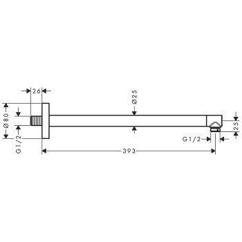 HG Pulsify Держатель верхнего душа 39 см, шлиф. бронза