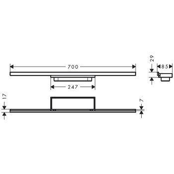 HG RainDrain Minimalistic Внешняя часть трапа для душа 700, хром