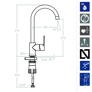 Смеситель для кухни Ramonsoler Titanium 1836