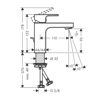 Смеситель для раковины Hansgrohe Vernis Shape 100 71594000 хром