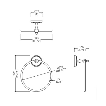 Кольцо полотенцедержатель настенный Devon&Devon Dorothy держатель бронза/белый DOR407BR