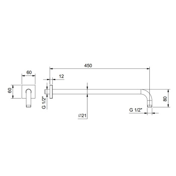 Кронштейн для душевой лейки Fantini Mint 45 см, хром 86 02 8108