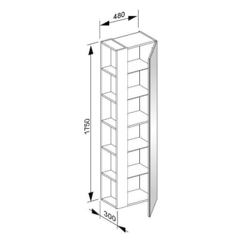 Шкаф-пенал Keuco Plan 48 32930290002 инокс