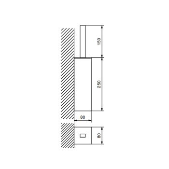 Ершик подвесной Fantini Linea с выдвижным контейнером, матовый черный 92 13 7747
