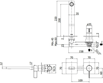 Смеситель для раковины Paffoni Rock RO105CR70 хром