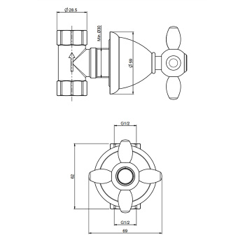 Запорный вентиль Fima Carlo Frattini Olivia 1/2, хром F5023/1CR