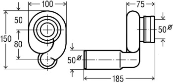 Сифон для писсуара Viega 492465 желтый