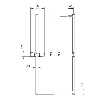 Штанга для душа с креплением Fantini Lame хром 86 02 8096