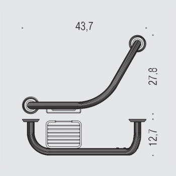 Поручень для ванны с мыльницей Colombo Hermitage хром B3375.CR