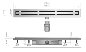 Дренажный канал OMP Tea Renova Eco 4943.203.8 80 см хром
