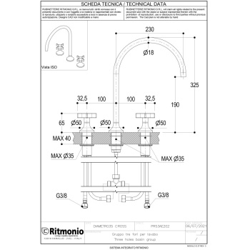 Смеситель для раковины Ritmonio Diametro35 Cross PR53AЕ202CRL хром