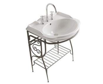 Консоль с раковиной напольная Globo Paestum 71х58см, на 1 отв., met.antico, раковина белая PA034 met.antico