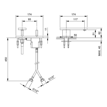 Смеситель для раковины Fantini Ak/25 48P5T104WF черный