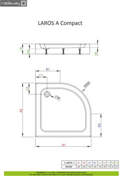 Душевой поддон Radaway Laros A850 850 SLA8585-01