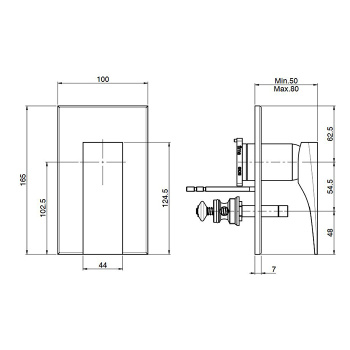 Смеситель для душа встроенный Fima Carlo Frattini Zeta с переключателем на 2 источника, внешняя часть, хром F3969X2CR