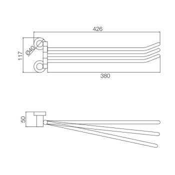 Полотенцережатель поворотный Fima Carlo Frattini Rotola трехсекционный, чёрный матовый F6002/2NS