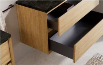 Тумба под раковину Nofer COOL с 2 ящиками 80x45x54 CL.080.MUD орех