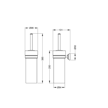 Туалетный ершик Burlington RA53 белый/хром