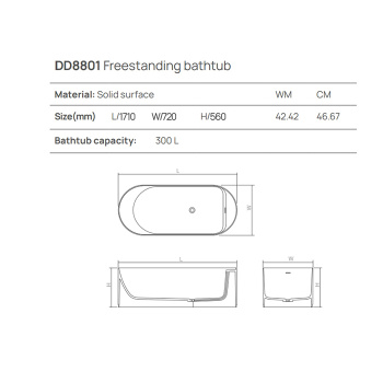Ванна из искусственного камня Dea Design Stripes 171x72 DD8801 1710 1