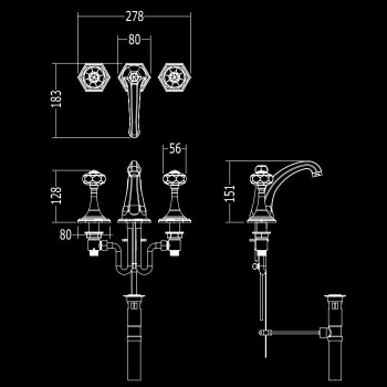 Смеситель для раковины Devon&Devon Excelsior Gemstone EXC-GM100CR хром