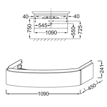 Тумба под раковину Jacob Delafon Presqu'Ile 109 EB1101-V13, Палисандр Шпон