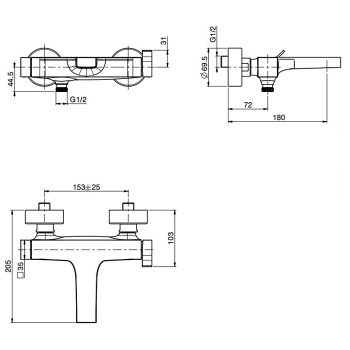 Смеситель для ванны внешнего монтажа Fima Carlo Frattini Zeta хром F3964/1CR
