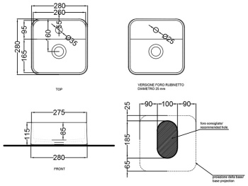 Раковина накладная Cielo Les Petites LPLAQSF OL 28 см синий