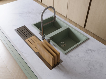 Мойка кухонная Omoikiri Kitagawa 86-2-WG wind green 4993731