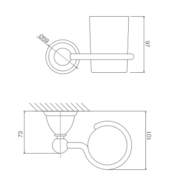 Стакан стеклянный Fima Carlo Frattini Style настенный, хром F6043/1CR
