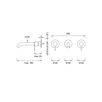 Cмеситель для ванны CEA Design Innovo INV 31 S сталь