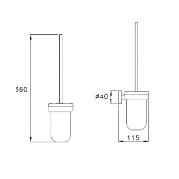 Ершик настенный Stella Lucilla 1052 хром LL 10017 CR00