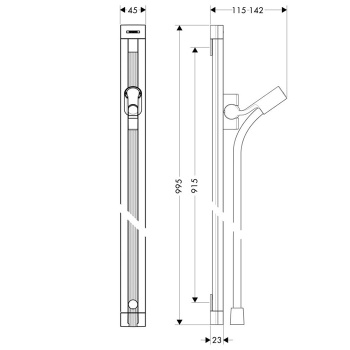 Душевая штанга hansgrohe Unica E 27640000 90 см со шлангом хром