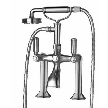 Bossini Liberty Смеситель на борт ванной на 2 отв. с переключателем, лейка Liberty, шланг из латуни