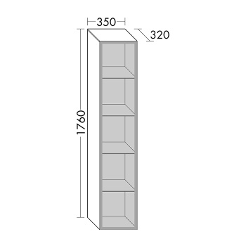 Burgbad Yumo Шкаф подвесной 35x32x176 см, с подсветкой, цвет: серый HSKD035LF3194
