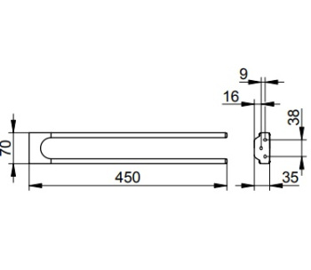 Полотенцедержатель Keuco Moll 12718250000 латунь шлифованная