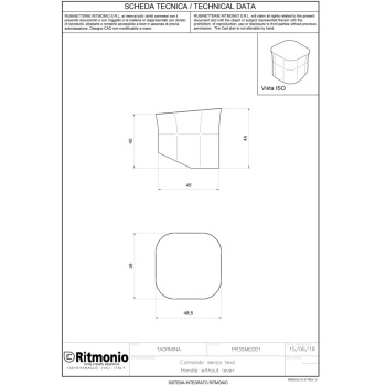 Ручка для смесителя Ritmonio Taormina на ванну хром PR35ME001CRL
