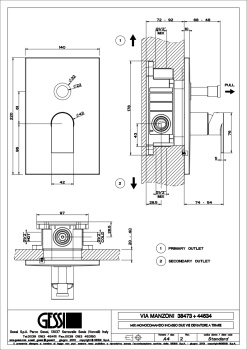Смеситель для душа Gessi Emporio Via manzoni 44634.149 Finox Brushed Nickel