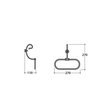 Полотенцедержатель-кольцо Globo Paestum 27см., античный металл PA046met