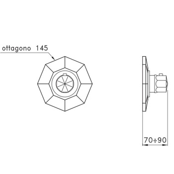 Внешняя часть встраиваемого термостатического смесителя для душа Stella Firenze IS3293 P.V., хром FI 06010 CR00