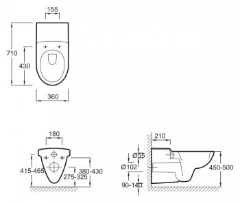 Унитаз подвесной Jacob Delafon Odeon Up E1195-00 удлиненный, для людей с ограниченными возможностями
