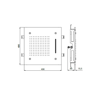 Душевая лейка потолочная Almar 500х500, 3 режима, High Brass Brushed PVD, E044139.HB