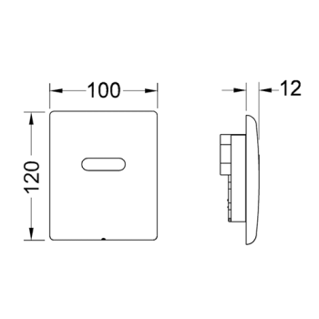 TECEplanus Urinal, 6V батарея, белый матовый,панель смыва с инфракрасным датчиком для писсуара