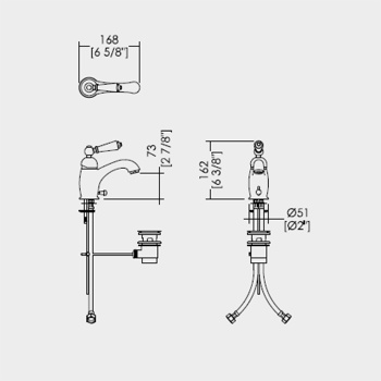 Смеситель для раковины Devon&Devon Black Dandy MARF58CRBD хром