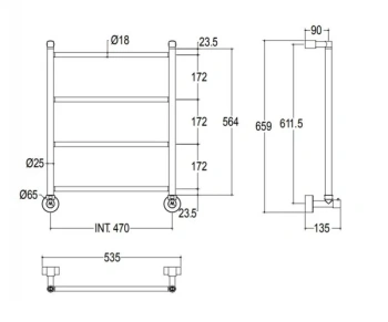 Полотенцесушитель водяной Margaroli Mini 34824704DB 70x53.5 черный