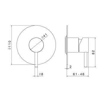 Смеситель для душа Newform X-steel 316 для 10841, PVD Brushed copper bronze 69675EX.59.067