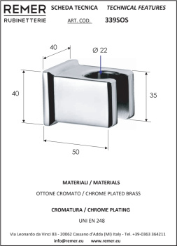 Держатель ручного душа Remer 339SOSCFP