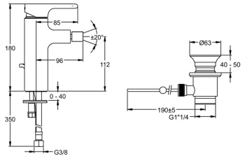 Смеситель Jacob Delafon Singulier E10865-CP для биде