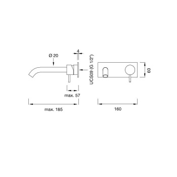 Смеситель для ванны CЕА Design Milo360 MIL 04 L сталь