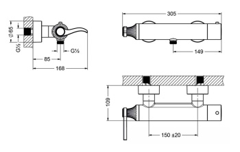 Смесители для душа Jorger Cronos 637.20.255.000 с термостатом chrome
